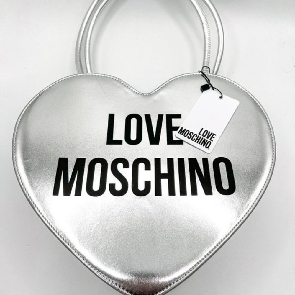 LOVE MOSCHINO Metallic Heart Top Handle Bag